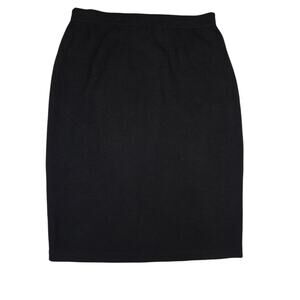 St. John Basics Skirt Size 8 Knit Black Knee Pencil